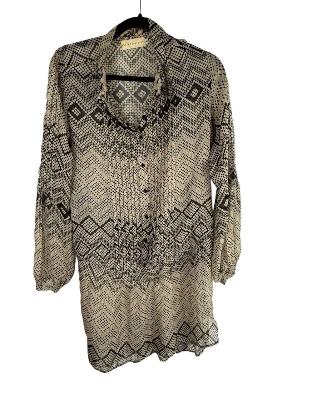 4 Love and Liberty cream and black shear tunic dress- size s